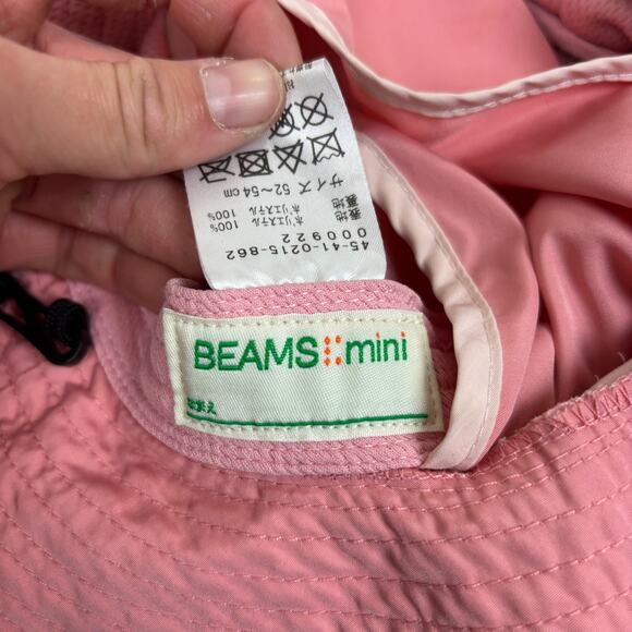 Beams Mini Bucket Hat Kid's Pink Strap Hat with Neck Cover - Picture 8 of 13